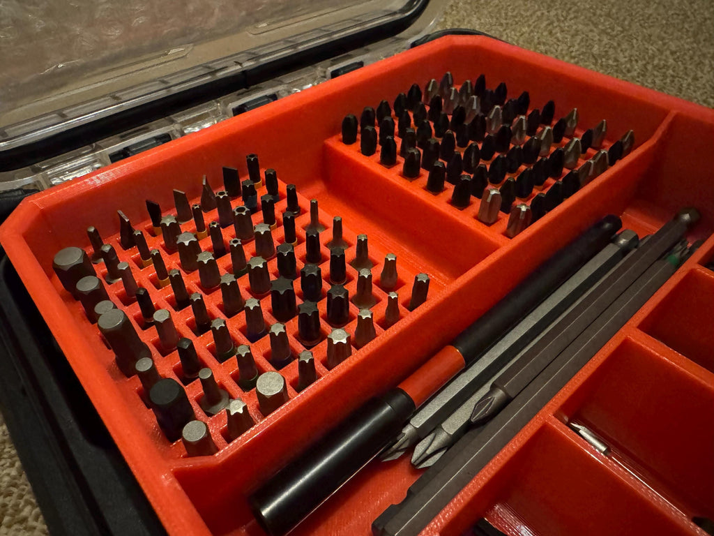 126 Hex Bit Holder and Extension Bit Organiser Insert for Milwaukee Packout Slim Low Profile Containers, Milwaukee Packout Storage Solution