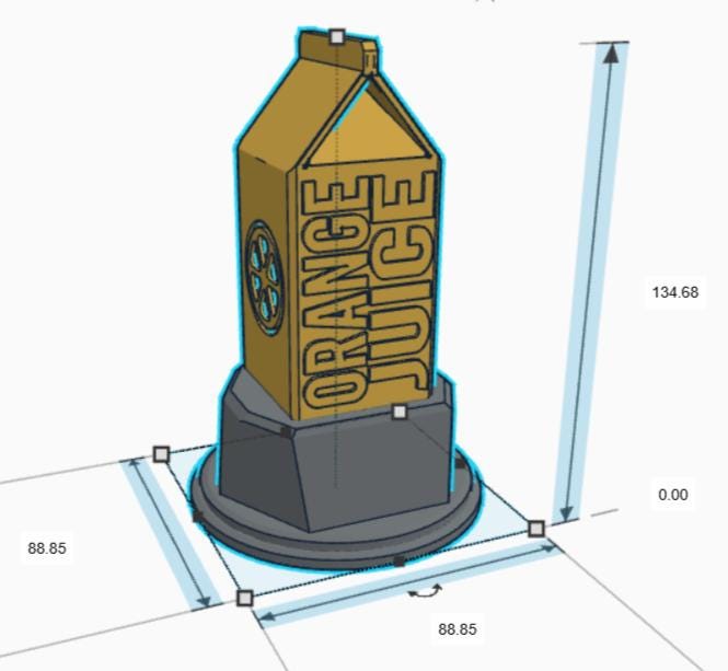 Personalised Orange Juice Trophy, Custom Trophy Gift, Orange Juice Lover Trophy, Orange Juice Award, Orange Juice Carton Gift, Orange Juice