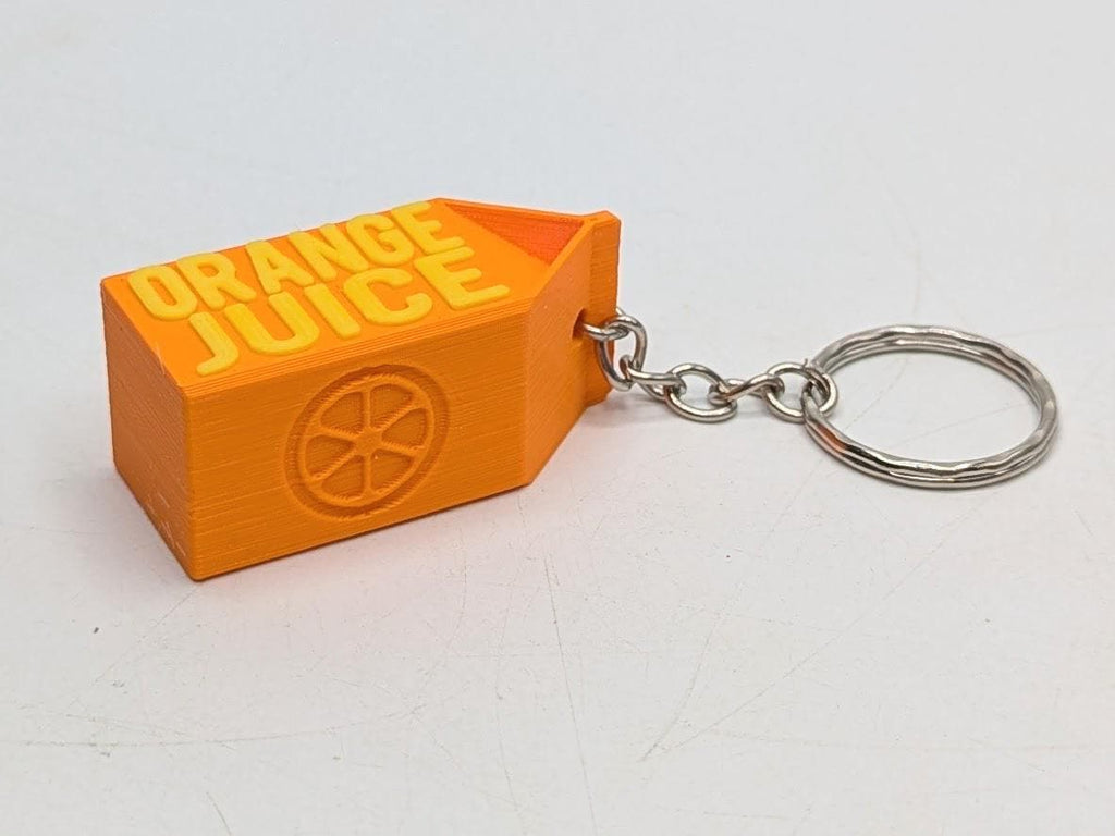 Orange Juice Keyring, Orange Juice Lover Gift, Food Keyring Gift, Orange Juice Carton Keychain, Orange Juice Novelty Gift, Fruit Keyring