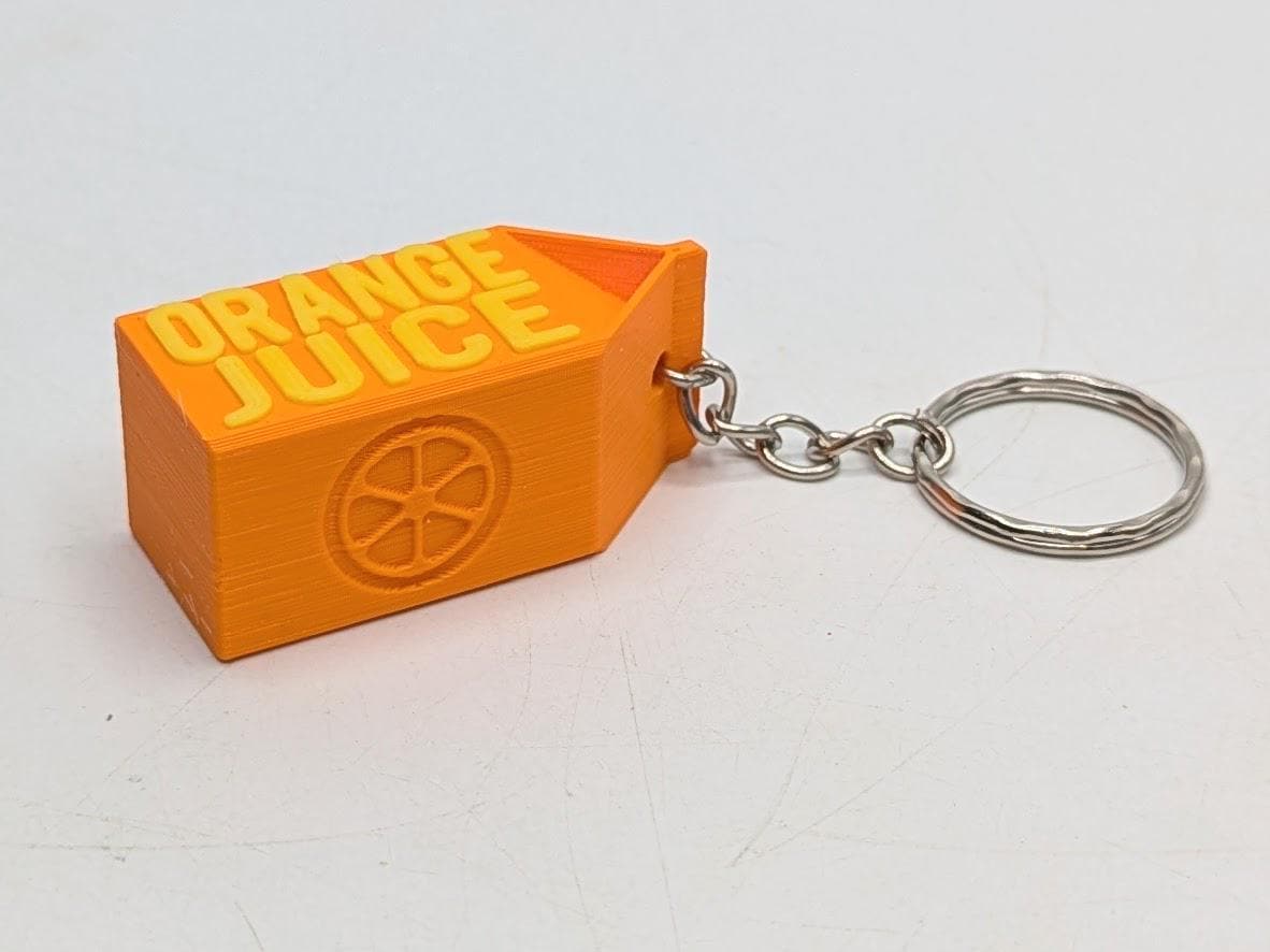 Orange Juice Keyring, Orange Juice Lover Gift, Food Keyring Gift, Orange Juice Carton Keychain, Orange Juice Novelty Gift, Fruit Keyring