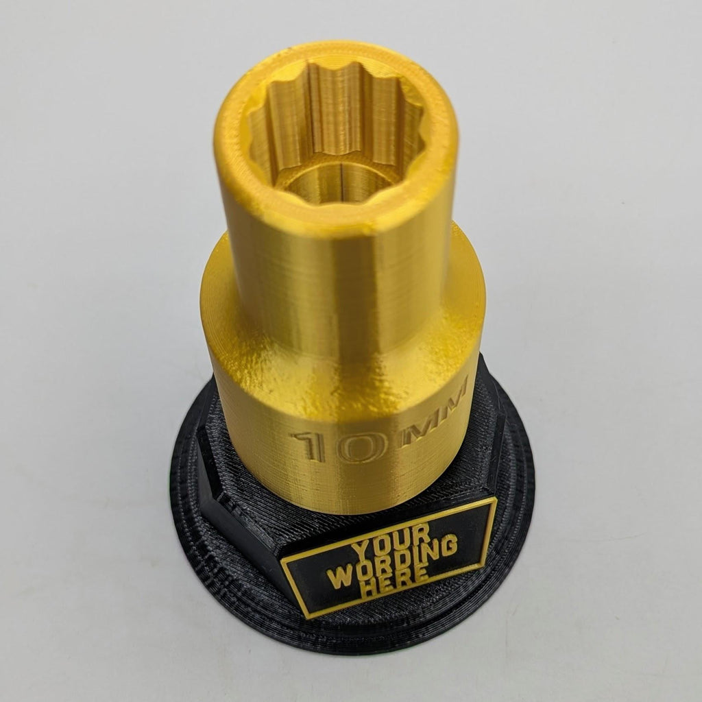 Personalised Socket Trophy, 10mm Socket Gift, Tool Award Trophy, Builder Gift, Custom Award, Mechanic Trophy, Engineer Trophy, Mechanic Gift