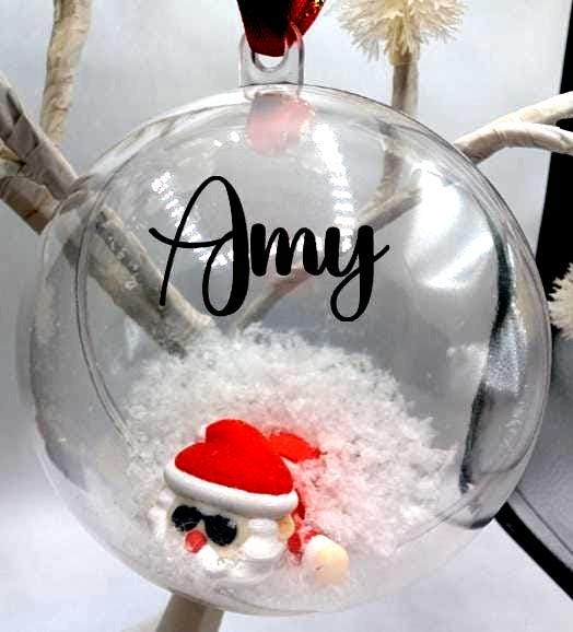 Personalized Santa Christmas Bauble: Custom Name Keepsake Tree Decoration
