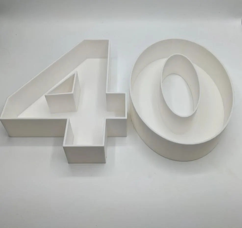 40th Birthday Cake Decoration, Large Numbers (8.5") for Sweet filling Birthday Cake Alternative, Birthday Party Display, 40th Birthday Decor