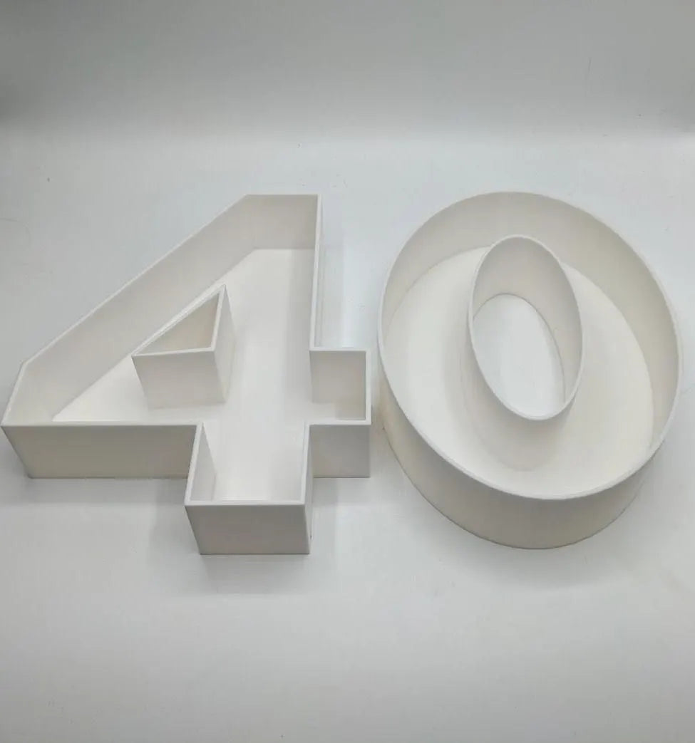40th Birthday Cake Decoration, Large Numbers (8.5") for Sweet filling Birthday Cake Alternative, Birthday Party Display, 40th Birthday Decor