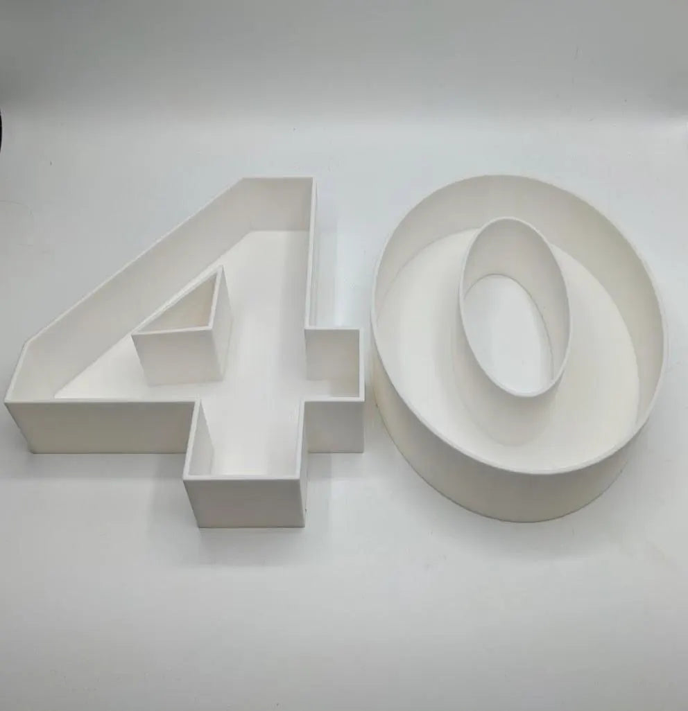 40th Birthday Cake Decoration, Large Numbers (8.5") for Sweet filling Birthday Cake Alternative, Birthday Party Display, 40th Birthday Decor