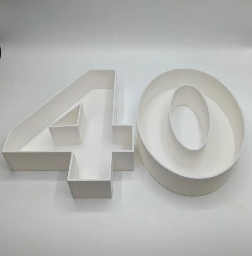 40th Birthday Cake Decoration, Large Numbers (8.5") for Sweet filling Birthday Cake Alternative, Birthday Party Display, 40th Birthday Decor