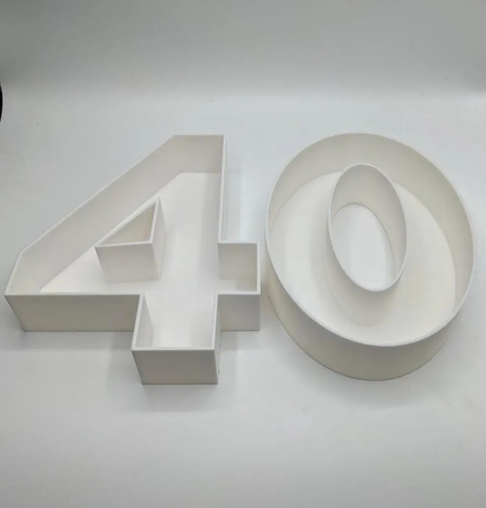 40th Birthday Cake Decoration, Large Numbers (8.5") for Sweet filling Birthday Cake Alternative, Birthday Party Display, 40th Birthday Decor
