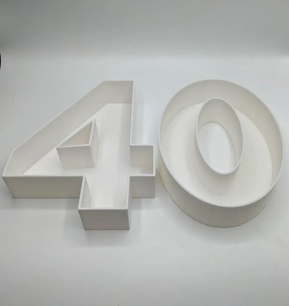 40th Birthday Cake Decoration, Large Numbers (8.5") for Sweet filling Birthday Cake Alternative, Birthday Party Display, 40th Birthday Decor