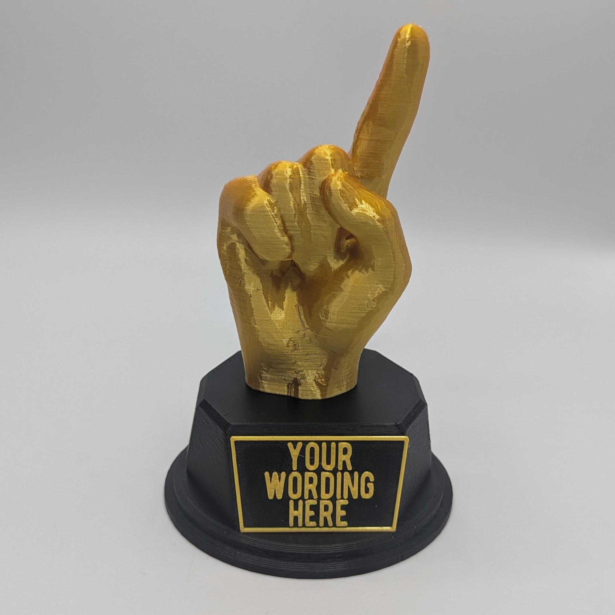 Personalised Pointy Finger Trophy, Finger Trophy, Index Finger Trophy, Joke Finger, Pointing Trophy, Office Award, Gift to friend Joke Award