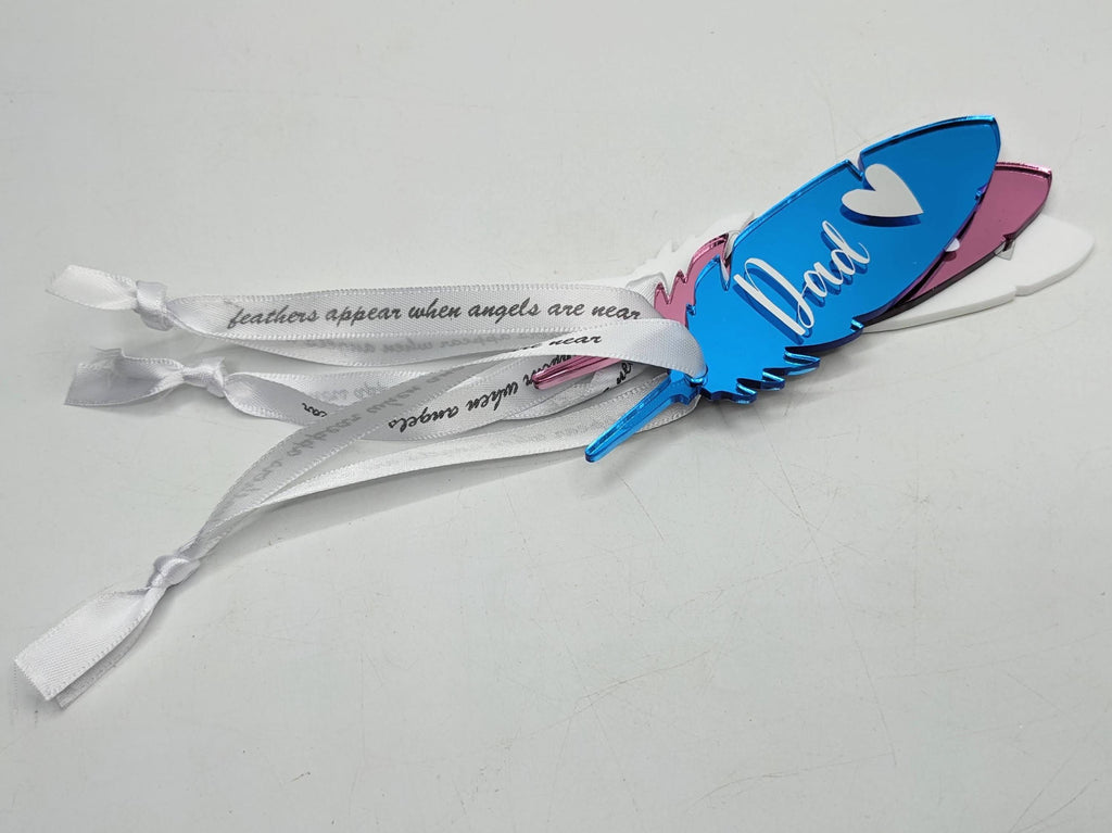 Personalised Feather / Feather Memorial Christmas / Personalised Feather Gift / Tree Personalised Decoration / Feather Personalised Gift