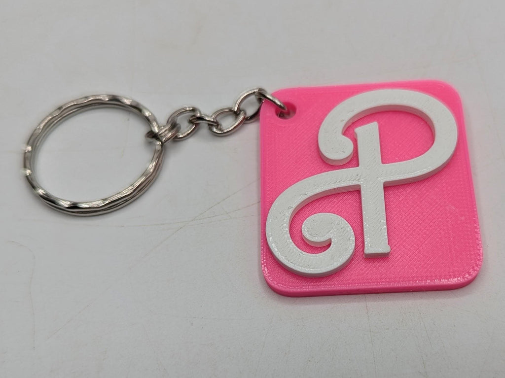 Large Initial Letter Keyrings, Alphabet Keyring, Letter Bag Tag, Initial Bag Charm, Party Bag Gift, Under 5 Pound, 2 Colour Initial Keyring