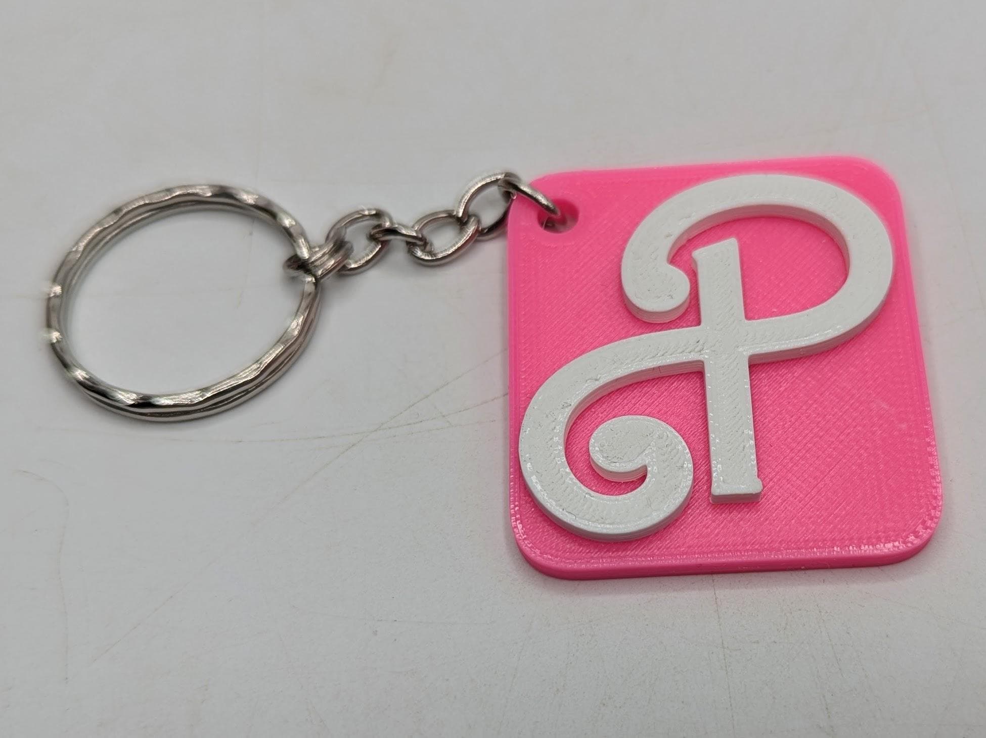 Large Initial Letter Keyrings, Alphabet Keyring, Letter Bag Tag, Initial Bag Charm, Party Bag Gift, Under 5 Pound, 2 Colour Initial Keyring