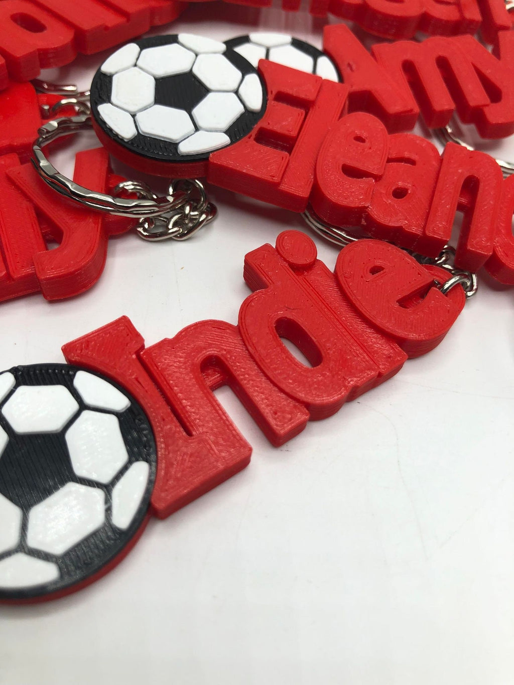 Girls Personalised Football Keyring / Soccer Keyrings / Football Party Bag Filler / Football Team Bag Tags / Football Gift / Football Favour