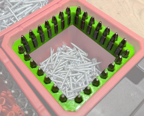28 Hex Bit Holder Space Saving for Milwaukee Packout Organiser Case Containers, 25mm 1/4 Inch Hex Bit Holder for Packout Storage Container