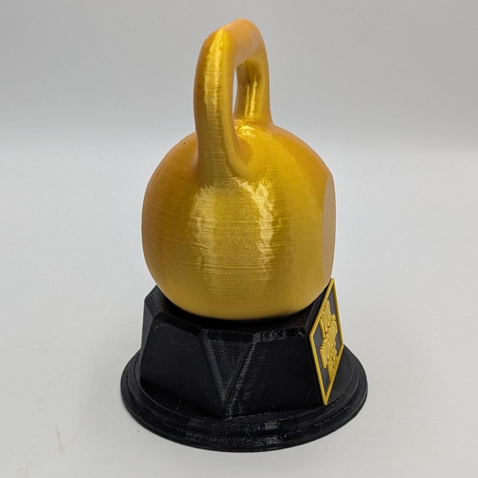 Personalised Kettle Bell Trophy, Exercise Fun Trophy, Gift for Personal Trainer, Custom Trophy Gift, Weight Bell Trophy, Bodybuilding Trophy