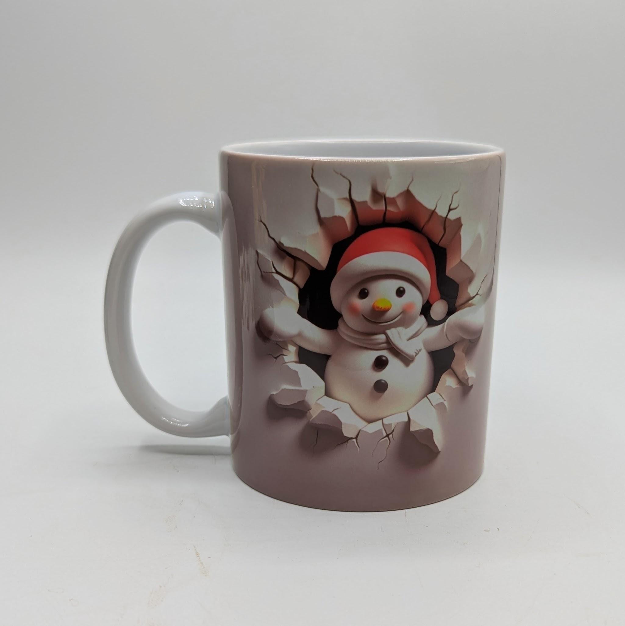 Christmas Snowman 3D Mug, Fun Snowman Mug, Christmas Hot Chocolate Mug, Snowman Christmas Gift, Gift For Her, Gift for Him, Stocking Filler