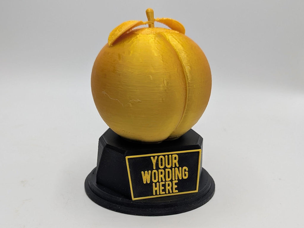Personalised Peach Trophy, Peachy Bum Trophy, Peach Lover Gift, Fruit Lover Award, Peach Award Trophy, Custom Peach Trophy, Peach Shape Gift