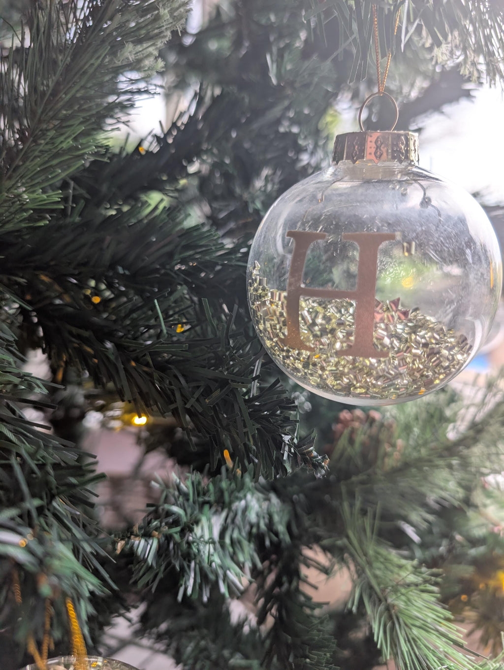 Personalised Glitter Christmas Bauble / Initial Bauble / Memorial Bauble / Tree Personalised Decoration / Personalised Christmas Ornament