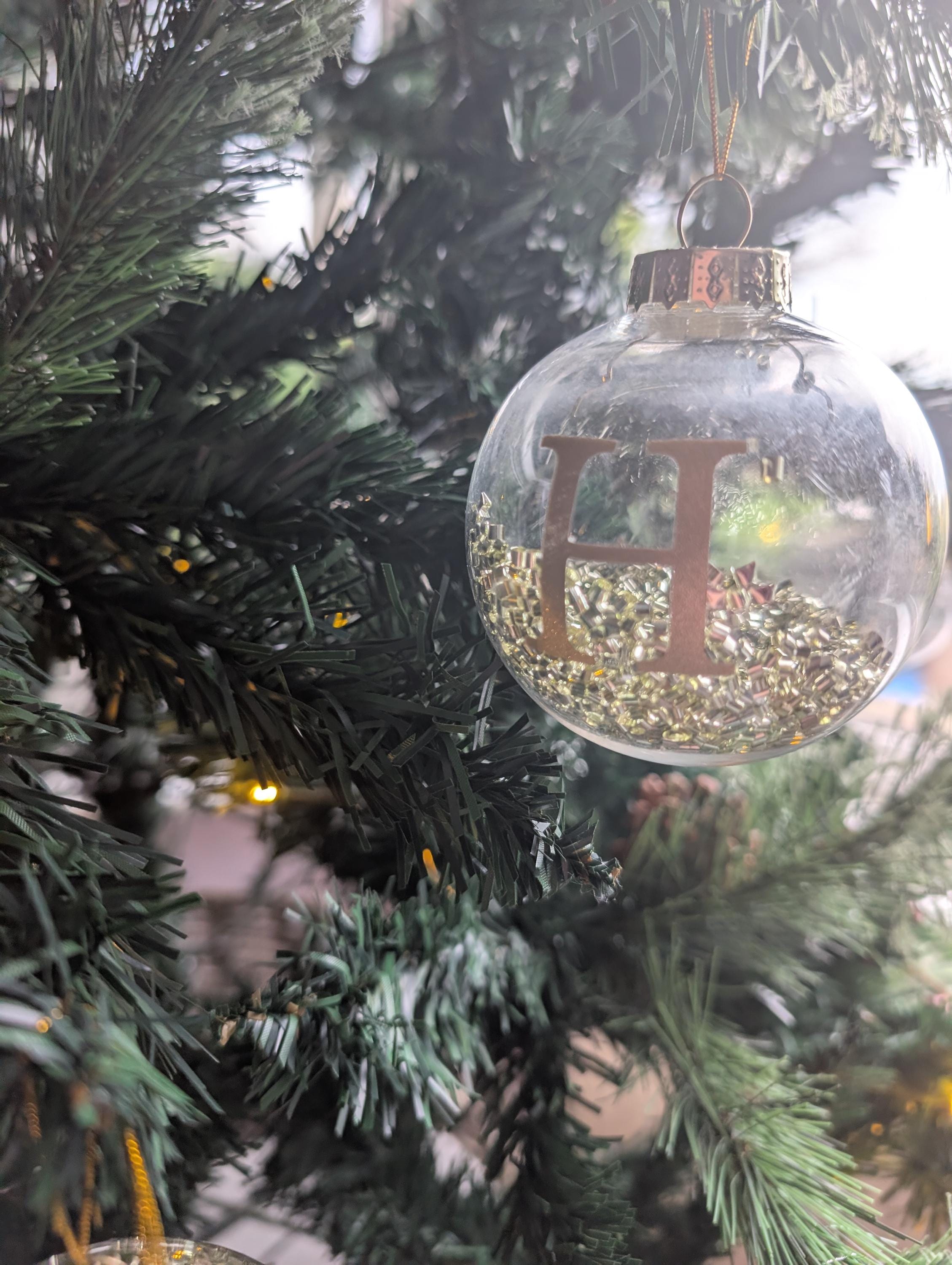 Personalised Glitter Christmas Bauble / Initial Bauble / Memorial Bauble / Tree Personalised Decoration / Personalised Christmas Ornament