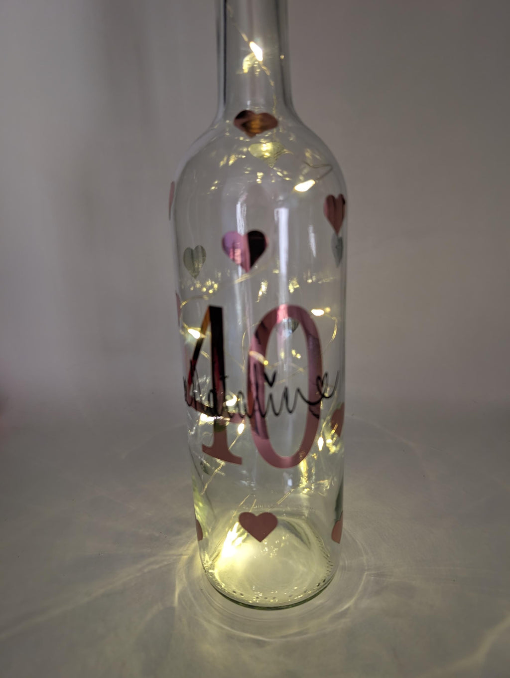 Personalised 40th Light Up Bottle, 40th Milestone Birthday, 40 Gift for her, Special 40th Birthday, 40th Birthday Present, Special 40th Gift