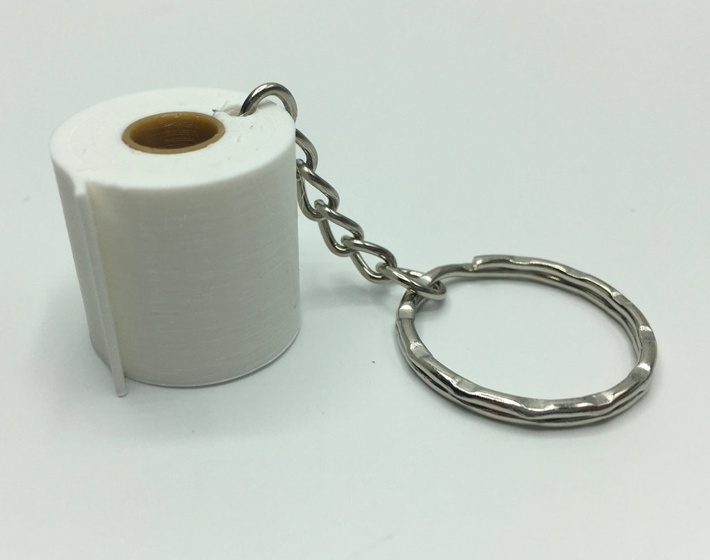 Toilet Roll Keyring / Toilet Paper Joke Keyring / Key Chain / Bag Tag (3D) / Toilet Roll Joke / Toilet Roll / Toilet Paper / Novelty Keyring