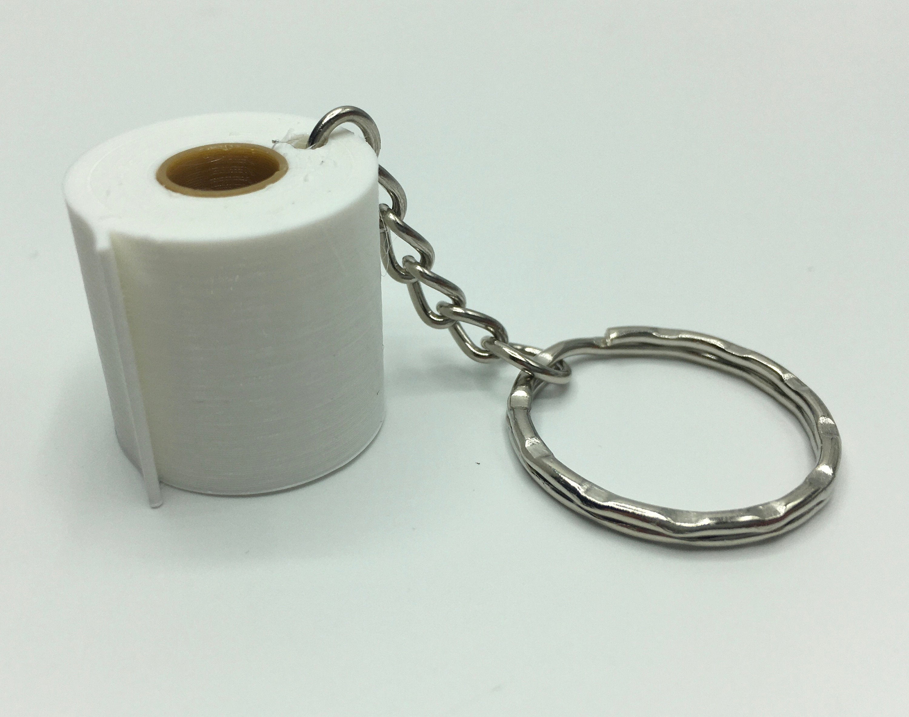 Toilet Roll Keyring / Toilet Paper Joke Keyring / Key Chain / Bag Tag (3D) / Toilet Roll Joke / Toilet Roll / Toilet Paper / Novelty Keyring