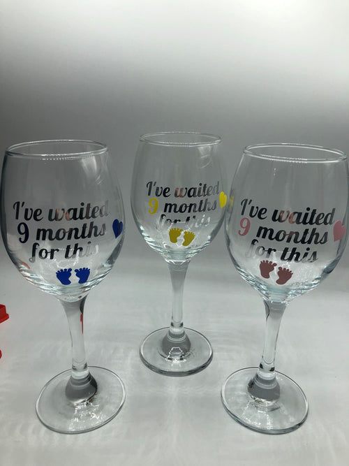 Baby Shower Gift for Mum / Pregnancy Gift for Mum / Gift for New Mum / Gift for New Mummy / I've Waited 9 Months For This Glass Gift