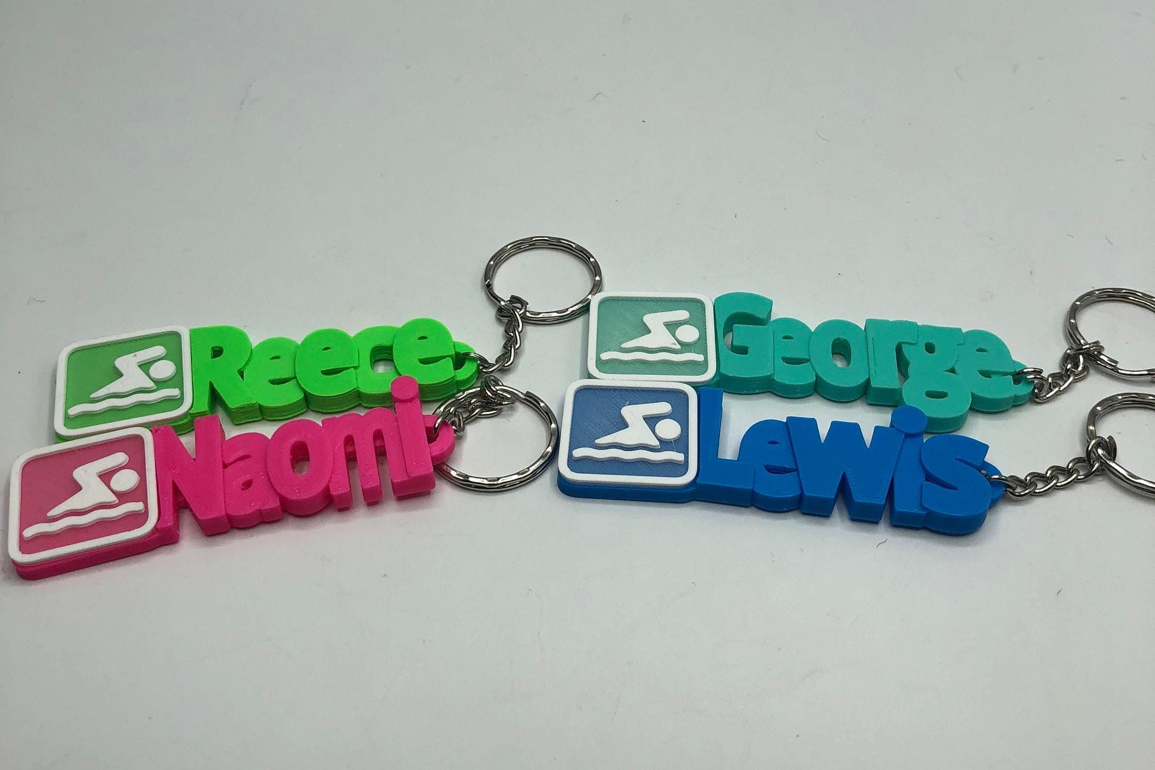 Personalised Swimming Keyring, Swimming Bag Tag, Gift for a Swimmer, Swim Team Gift, Swimming Party Gift, Swimming Class Gift, Swim Teacher