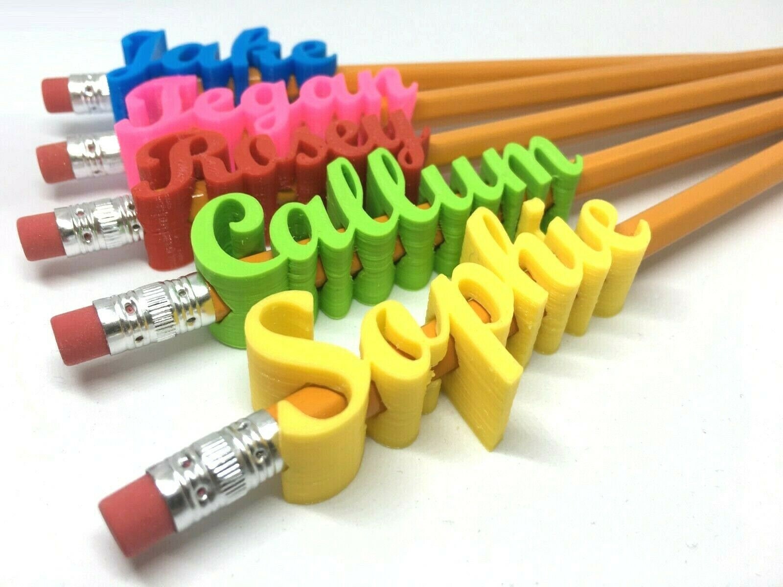 Personalised Script Pencil Topper / Party Bag Filler / Gift for Teachers / Gift for Office Staff / Under 5 Pound / Pencil Topper with Pencil