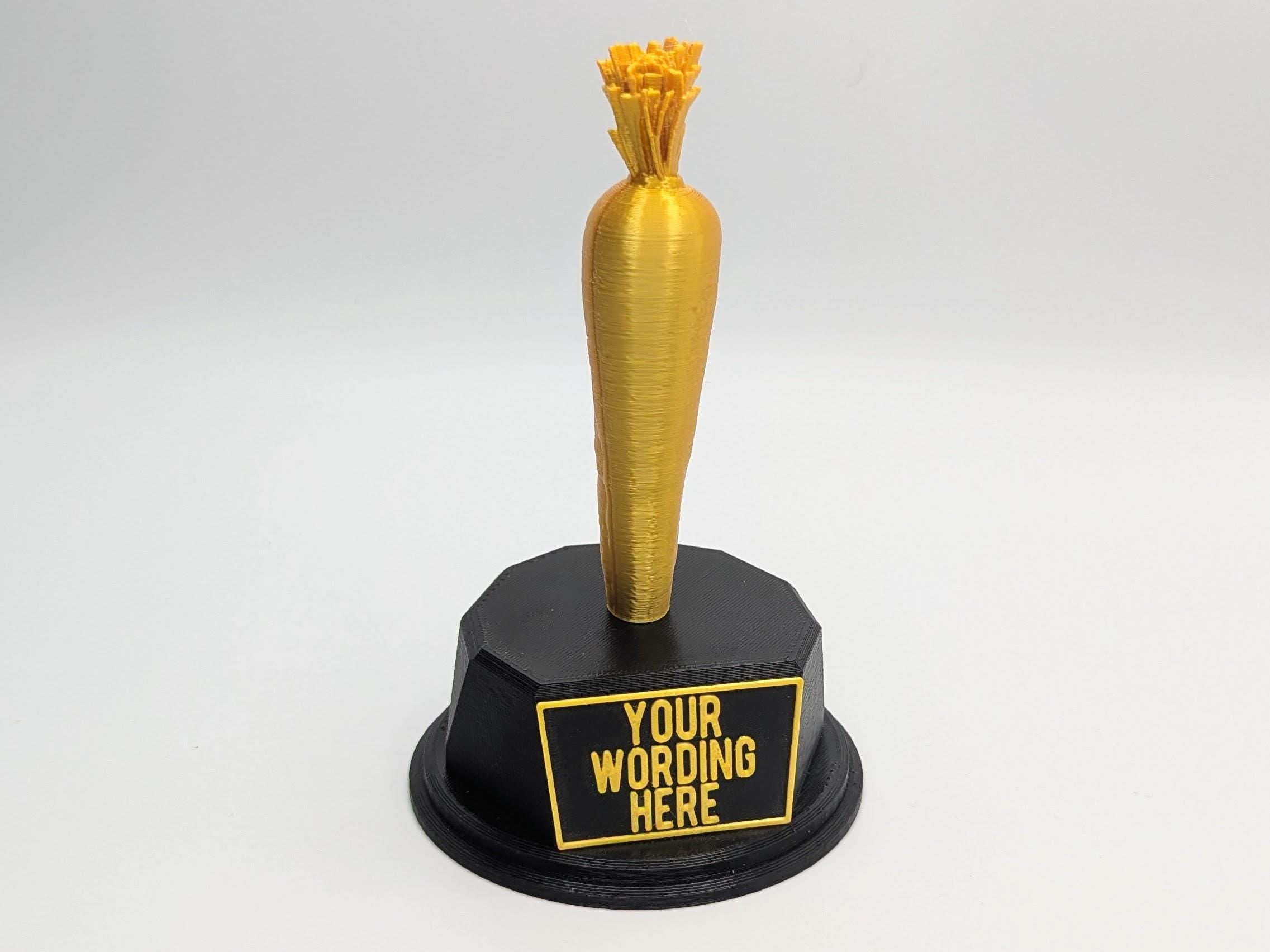 Personalised Carrot Trophy, Carrot Fun Trophy, Carrot A Lot About You, Carrot Gift, Carrot Top Award, Emotional Carrot, Carrot Award, Carrot