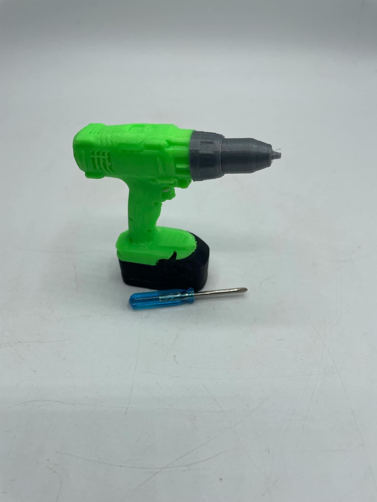 Mini Drill & Screwdriver /  Doll Sized Tools /Compatible with Elf Sized Toys Prop / Drill and Screwdriver Prop / Small Doll Sized Drill Set