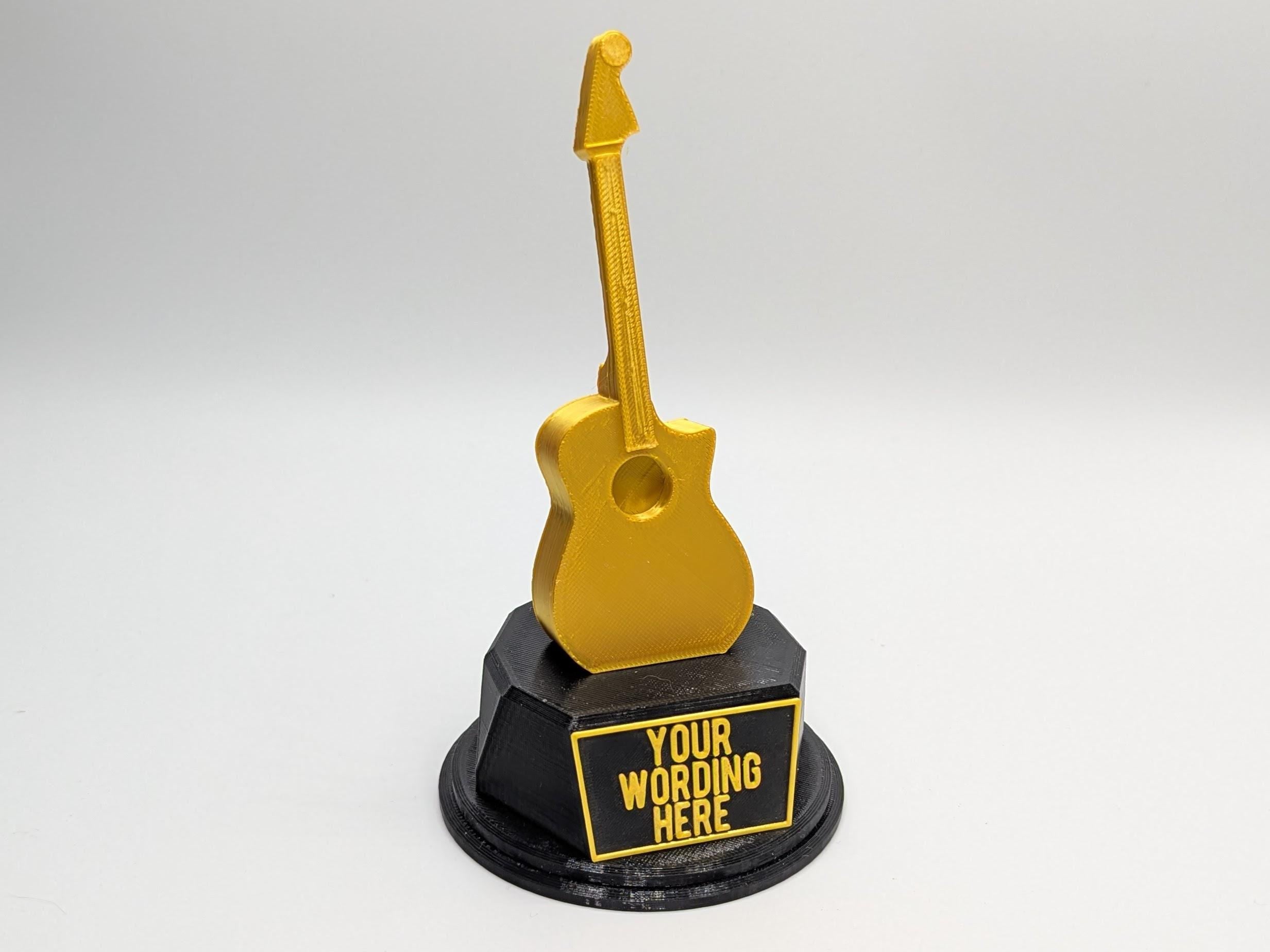 Personalised Acoustic Guitar Trophy, Guitar Trophy, Guitarist Award, Music Teacher Award,  Custom Trophy Gift, Guitar Player Gift, Guitarist