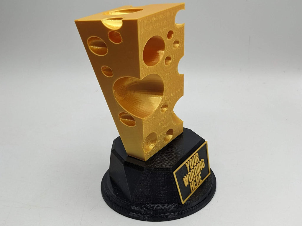 Personalised Cheese Trophy, Cheesy Award, Secret Santa Cheese Lover, Cheesy Jokes Trophy, Cheesiest Dad Jokes Award, Cheesy Office Trophy