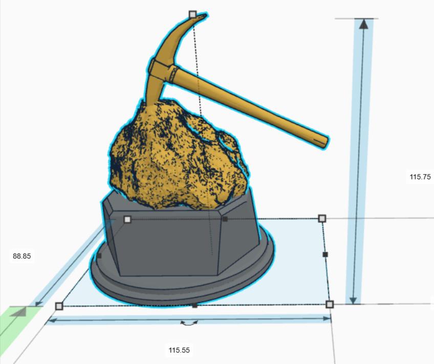 Gold Digger Trophy, Gold Nugget Award, Custom Trophy Gift, Pick Axe Trophy, Digger Award, Golden Nugget Trophy,  Mining Trophy Award, Gold