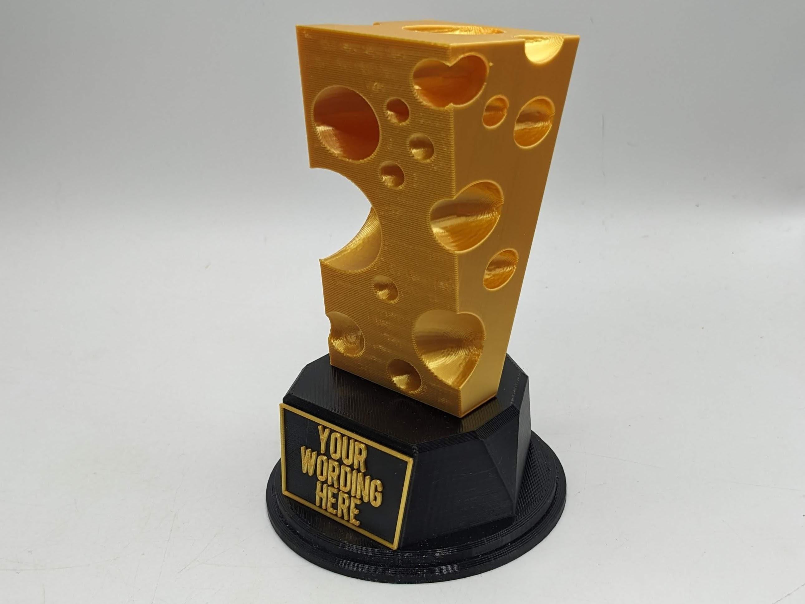 Personalised Cheese Trophy, Cheesy Award, Secret Santa Cheese Lover, Cheesy Jokes Trophy, Cheesiest Dad Jokes Award, Cheesy Office Trophy