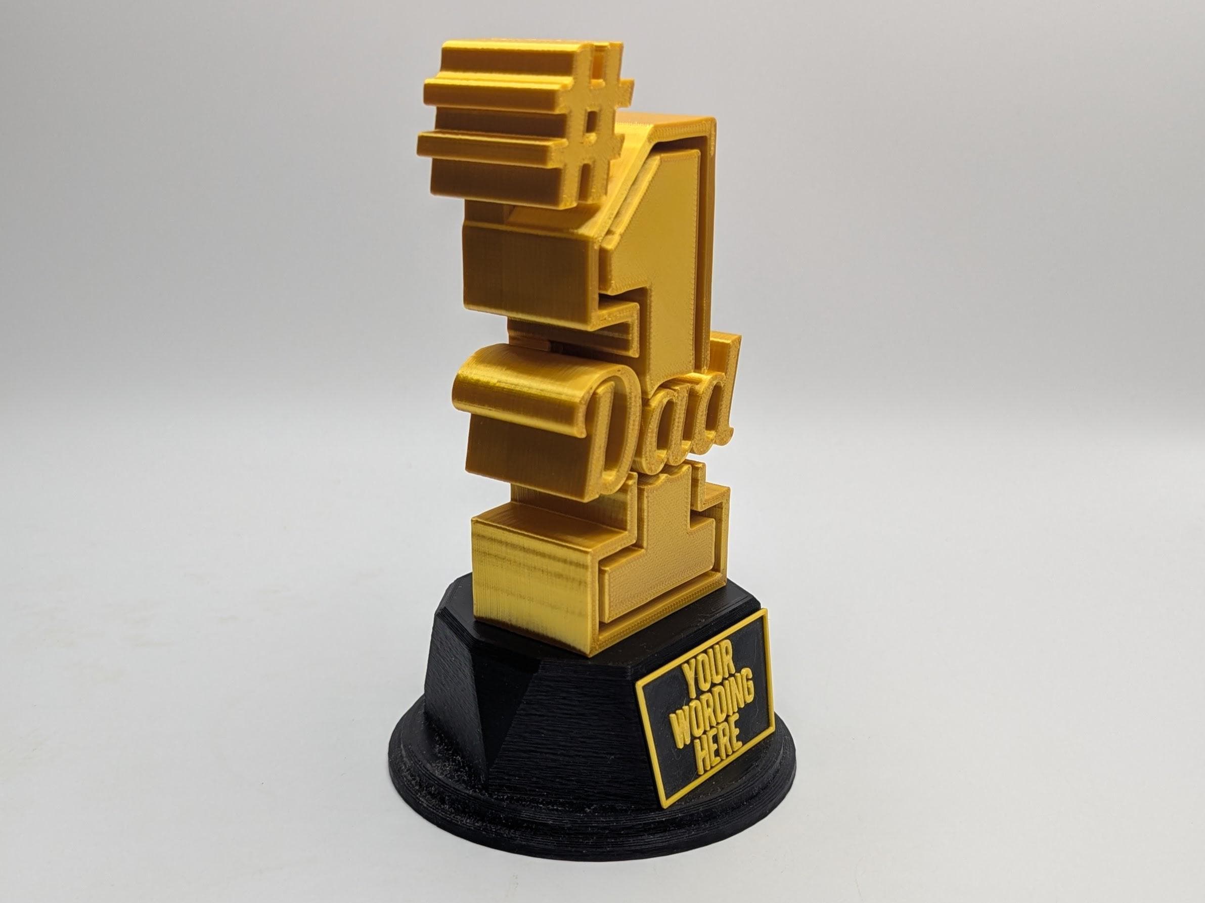 Personalised No1 Dad Trophy, Dad Fun Trophy, Gift for Dad, Fathers Day Gift, No1 Dad Award,  Custom Dad Gift, Best Dad Gift, Dad Birthday
