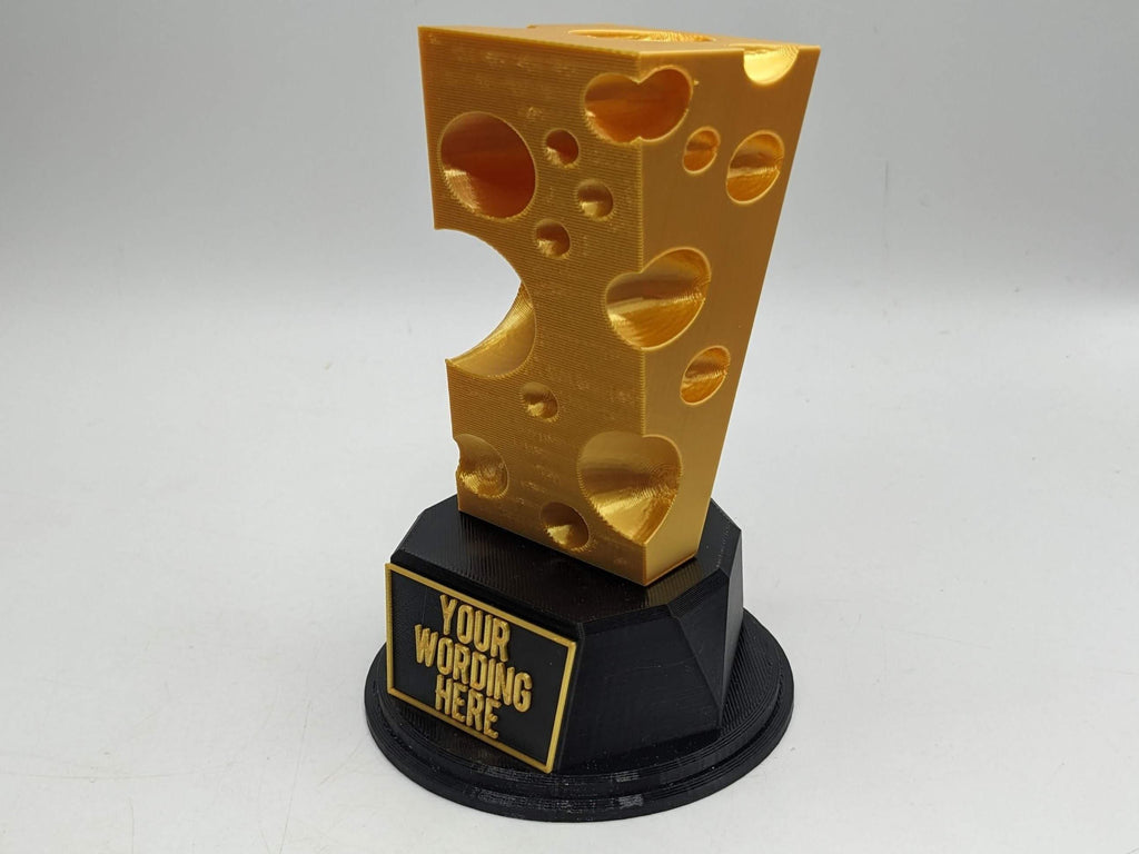 Personalised Cheese Trophy, Cheesy Award, Secret Santa Cheese Lover, Cheesy Jokes Trophy, Cheesiest Dad Jokes Award, Cheesy Office Trophy