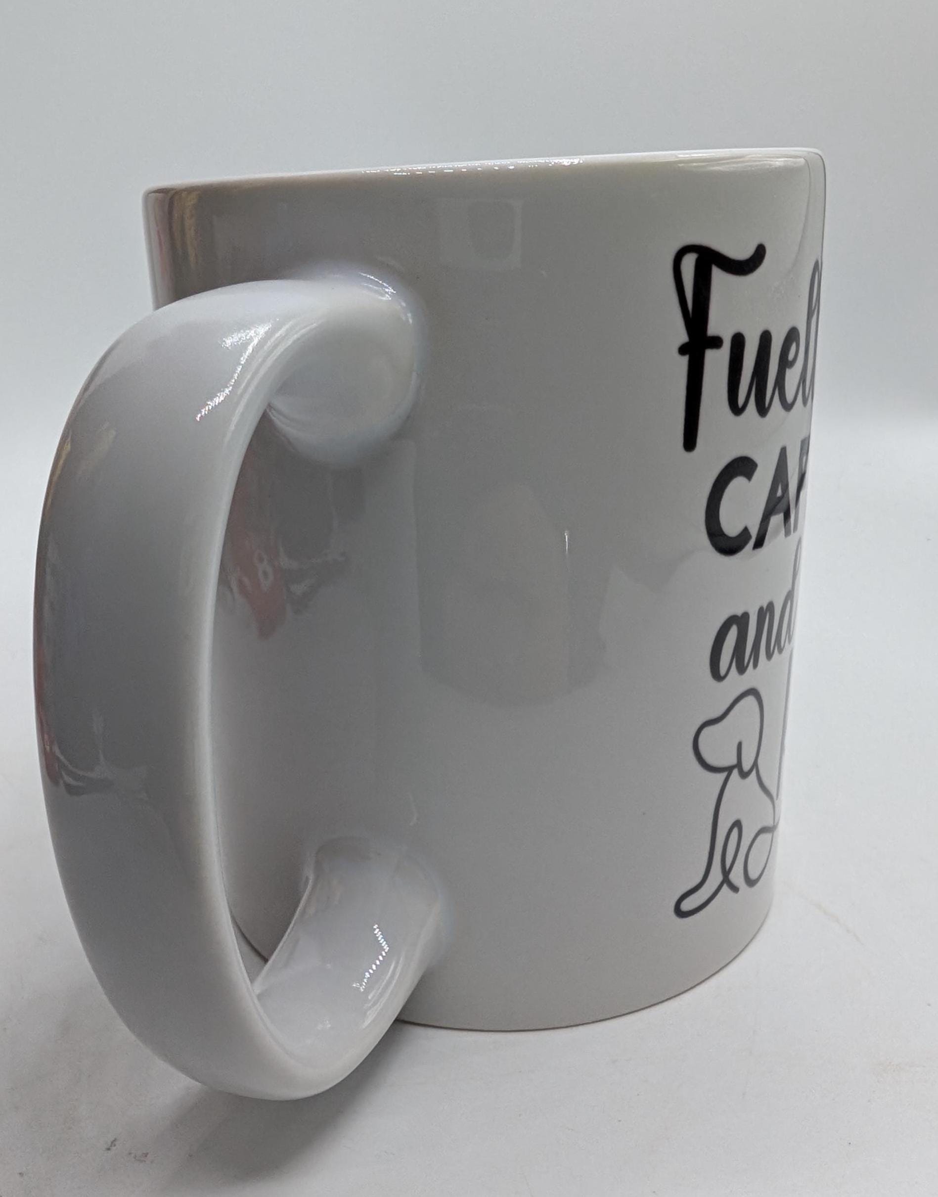 Dog Lover Mug, Fuelled by Caffeine & Dog Kisses, Gift for friend, Dog Kisses Coaster, Dog Tea Mug, Funny Dog Mug, Dog Mum Gift, Dog Dad Gift