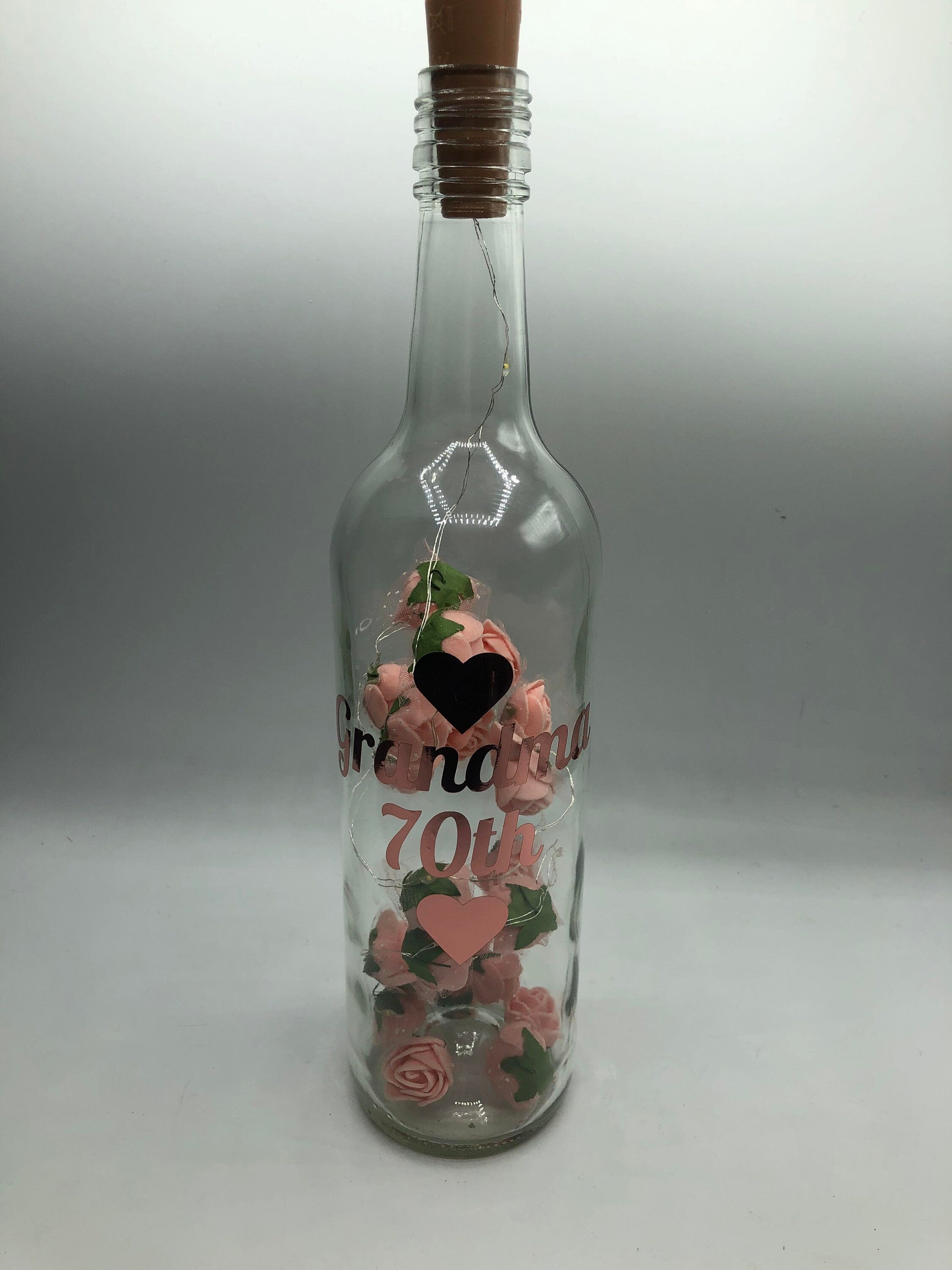 Custom Birthday Gift, Light Up Bottle, 18th Birthday, 21st Birthday, 30th Birthday, 60th Birthday, 70th Birthday, Gift for Her, Celebration