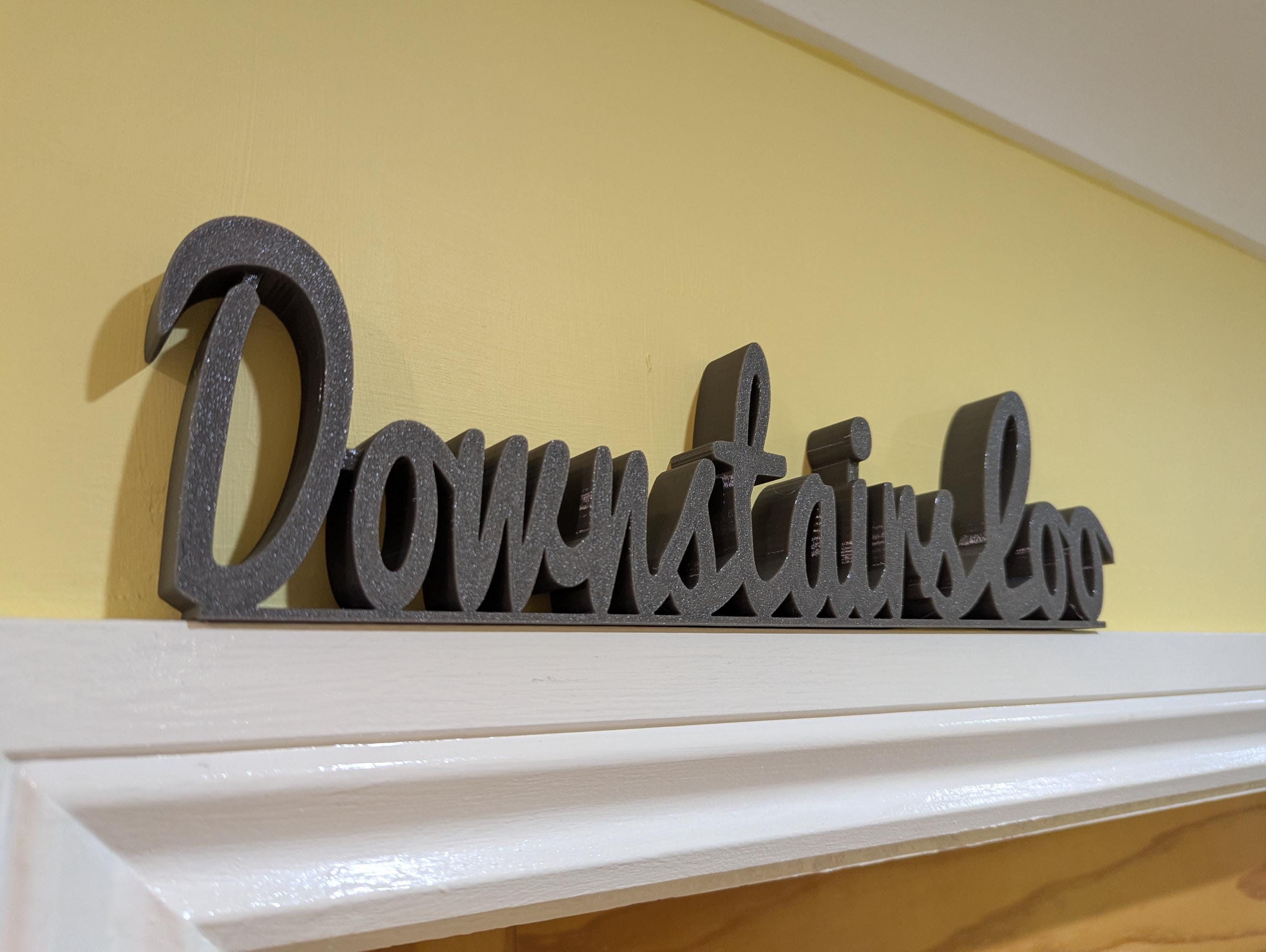 Downstairs Loo Door Sign, Toilet Door Topper, Toilet Door Sign, Bathroom Door Sign, Custom Door Sign, Restroom Door Sign, Quirky Door Sign