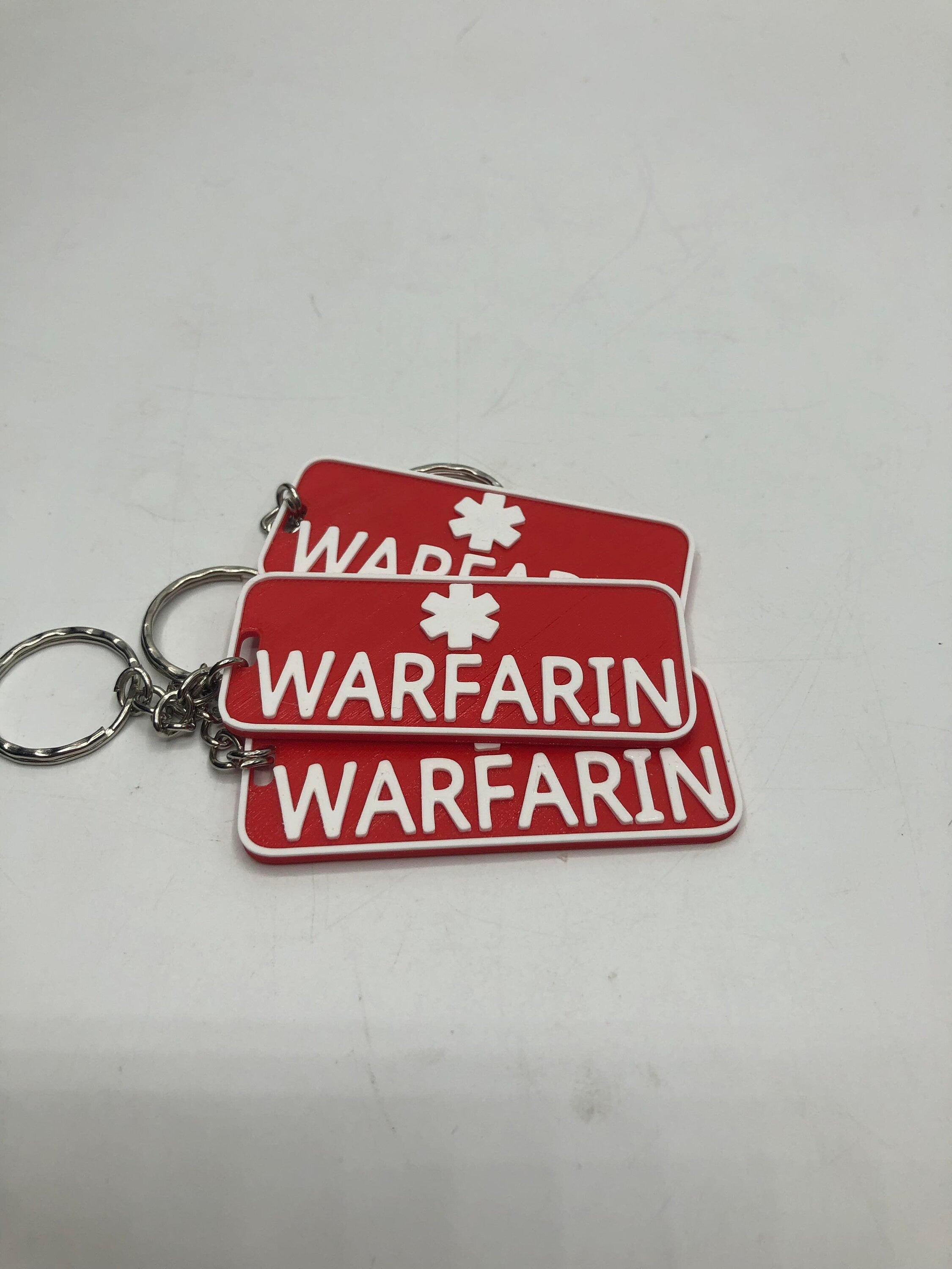 Warfarin Keyring / Warfarin Medical Alert Key Chain / Medical Alert Keyring / Medical Alert Warfarin / Warfarin Alert / Medical ID Keyring