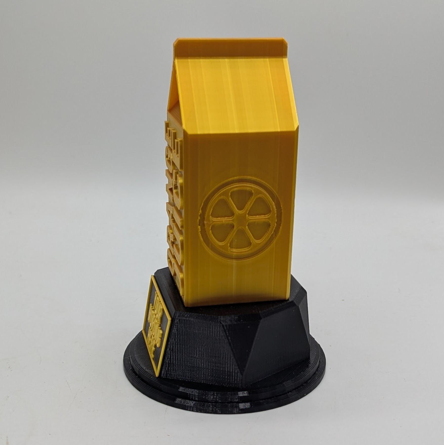 Personalised Orange Juice Trophy, Custom Trophy Gift, Orange Juice Lover Trophy, Orange Juice Award, Orange Juice Carton Gift, Orange Juice