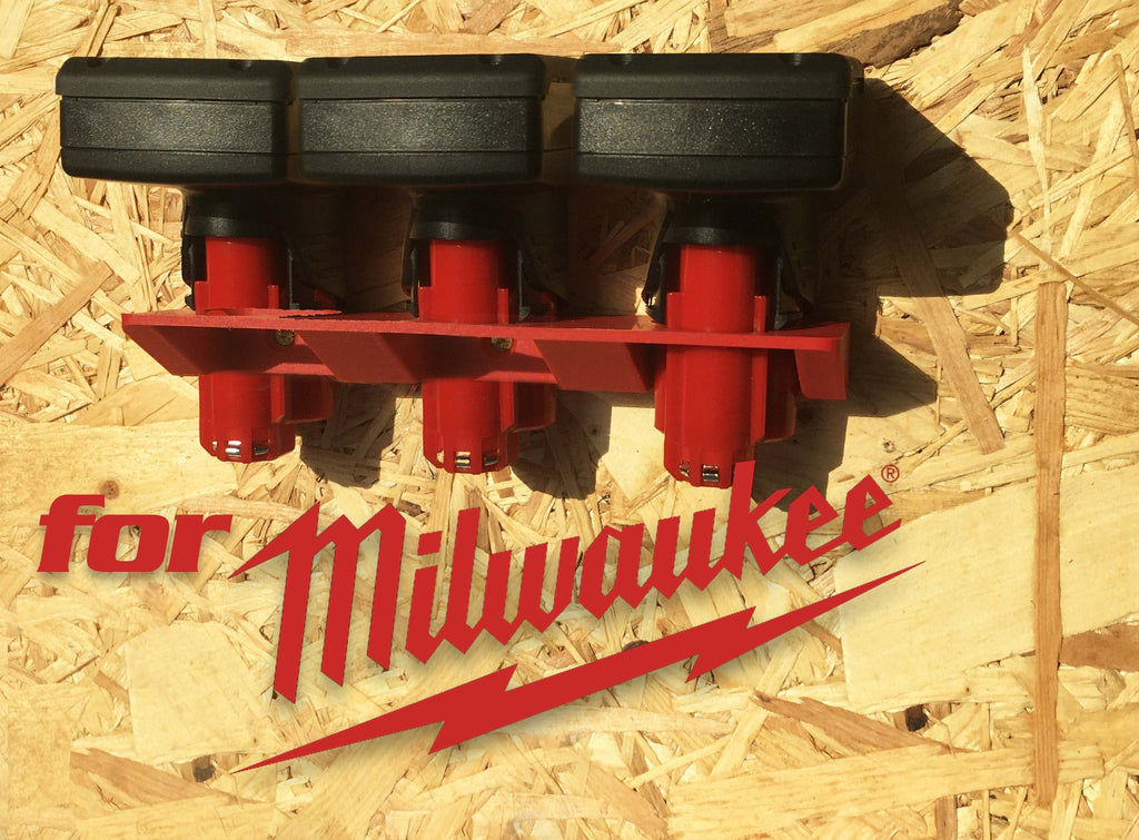 2, 3 or 4 Way Milwaukee M12 12V Battery Mount - Fits 3AH 4AH & 6AH Batteries / Milwaukee Battery Mount M12 / Milwaukee Mount for Batteries