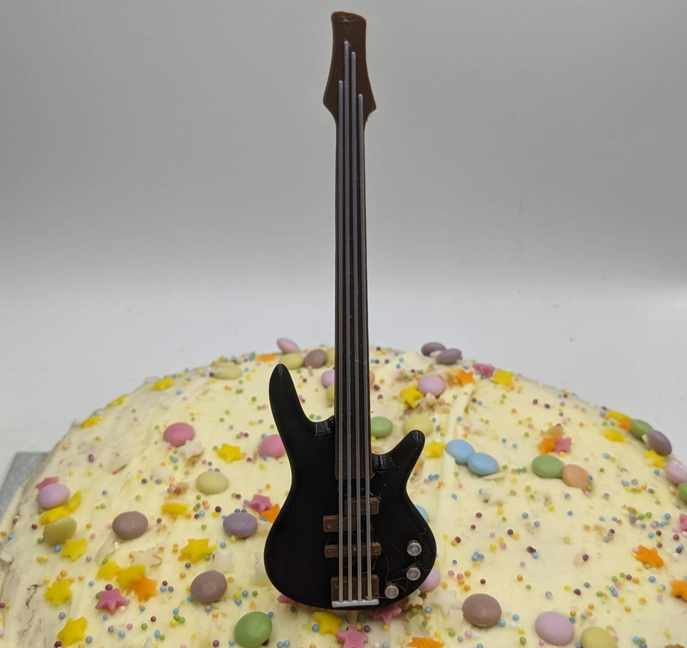 Electric Bass Guitar Cake Topper / Guitarist Cake Topper / Electric Bass Guitar Cake Topper /Gift for Guitarist Birthday /Music Teacher Cake