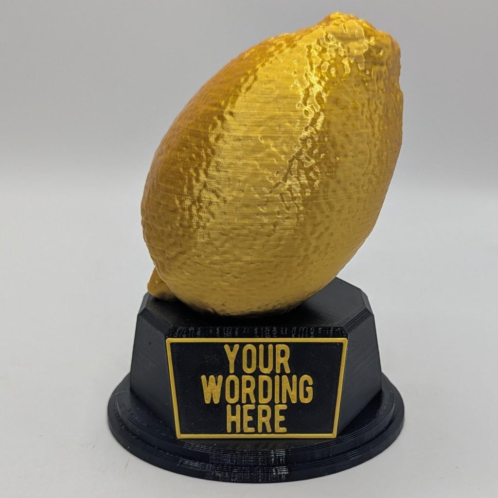 Personalised Lemon Trophy, What A Lemon Trophy, Golden Lemon Award, Custom Trophy, Lemon Gift , Funny Trophy, Lemon Lover, Office Trophy