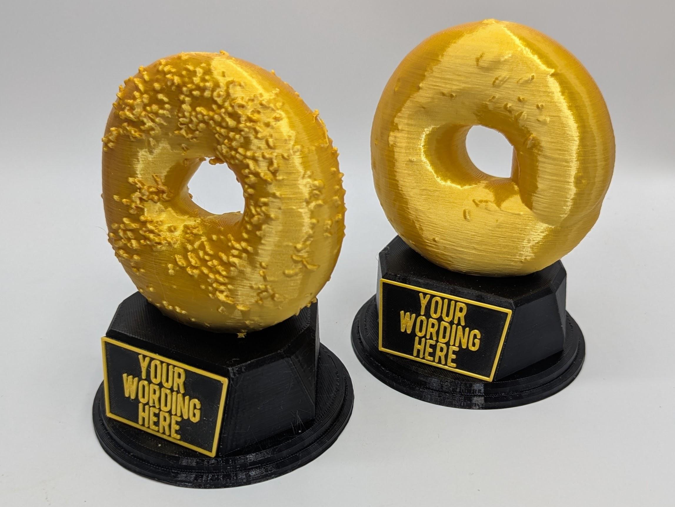 Personalised Bagel Trophy, Bagel Award, Gift for friend, Joke Award, Personalised Trophy Award, Joke Bagel Gift, Bagel Lover Award, Bagel