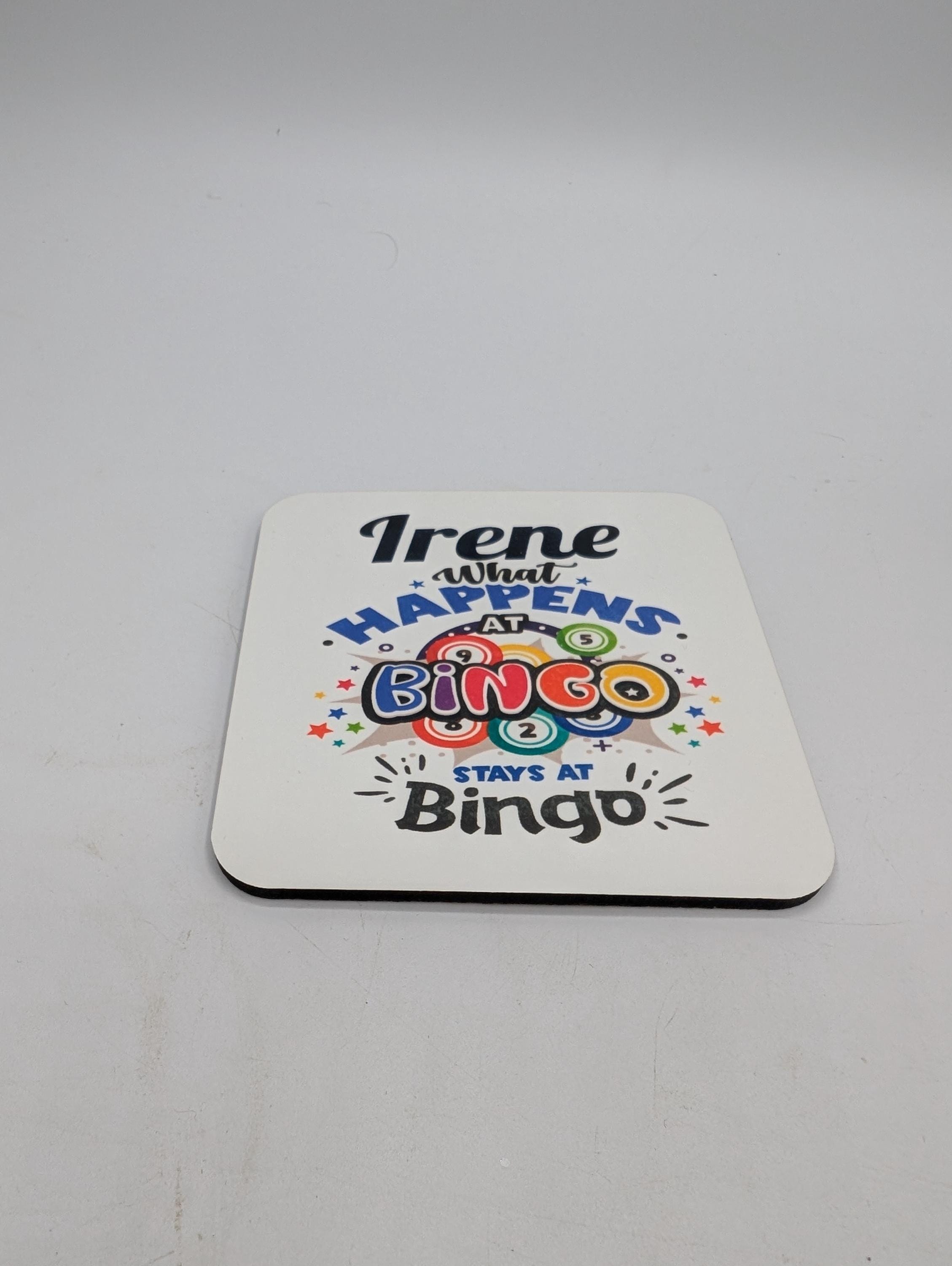 Personalised Bingo Coaster, What Happens at Bingo Gift, Bingo Coaster, Personalised Bingo Coaster, Drink Mat, Fun Gift for Bingo Lover
