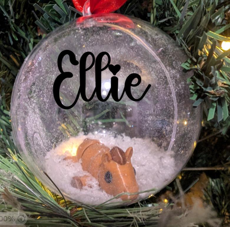 Personalized Horse Christmas Bauble, Custom Tree Decoration