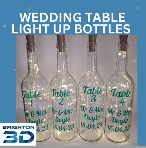 Personalised Wedding Table Bottle, Wedding Table Centrepiece, Wedding Décor, Wedding Table Decoration, Wedding Lights, Wedding Decoration