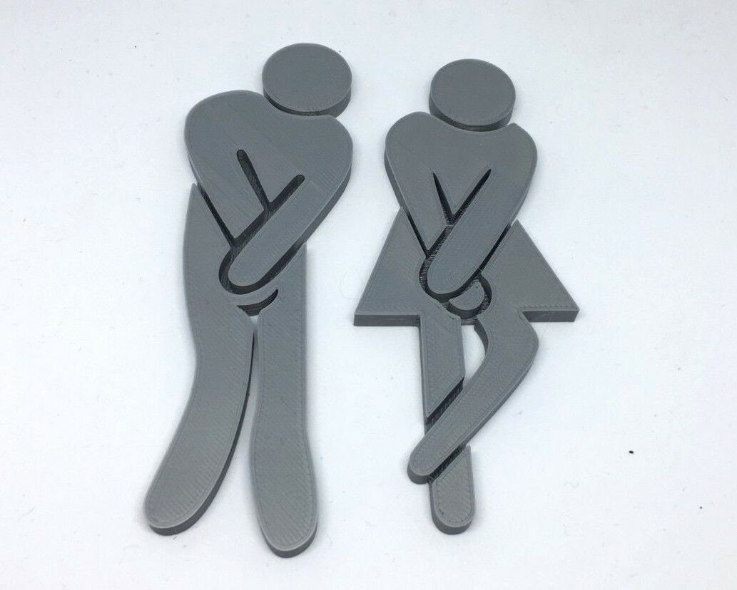 Mens and Ladies Novelty Toilet Door Sign / Novelty Toilet Sign / Modern Bathroom Sign / Toilet Men & Women Sign/ Restroom Sign / Toilet Sign